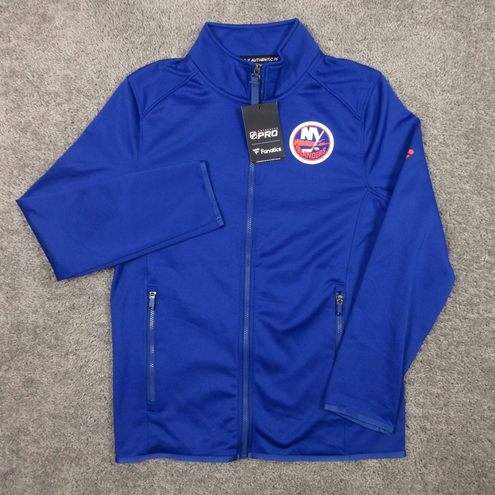 New York Islanders Jacket Mens Small Blue Track Warmup Fanatics Authentic Pro